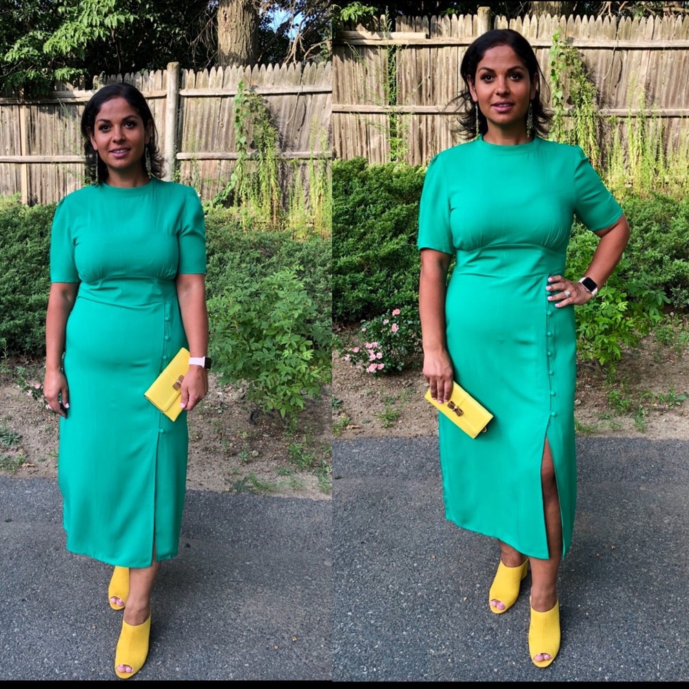 ASOS Midi Green Dress with buttons size 10 - New with tags